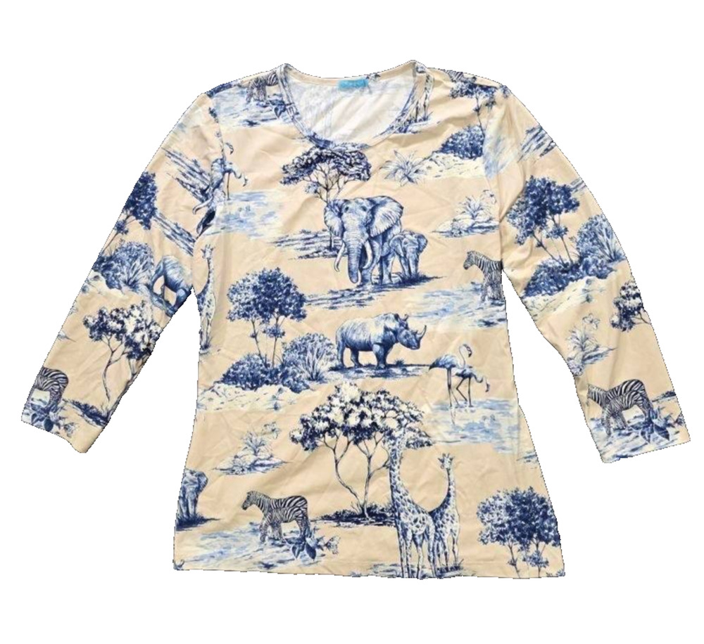 J. McLaughlin Catalina Cloth Safari Jungle Top Size Small A011329